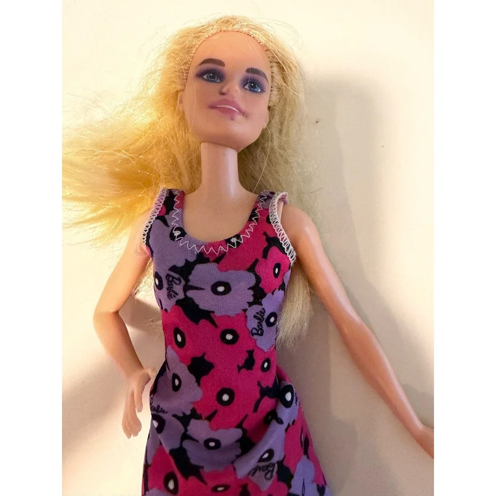 Barbie Made to Move Doll Blonde Floral Dress Articulated Posable Toy 11.5 inch